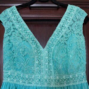 JJ’s House Mint Green Lace Chiffon Maxi Dress Size 10 NEW Bridesmaid Prom